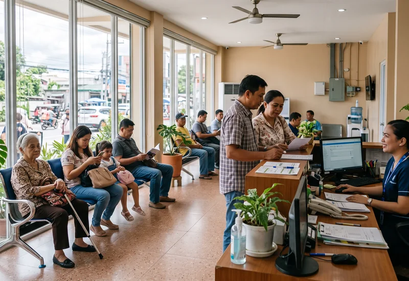 The reception area of a modern Philippine diagnostic clinic